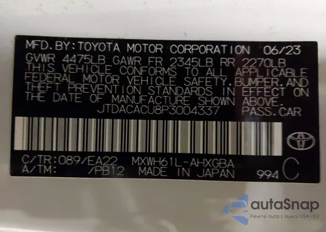2023 Toyota Prius Prime Xse z USA, uszkodzony, nr VIN JTDACACU8P3004337